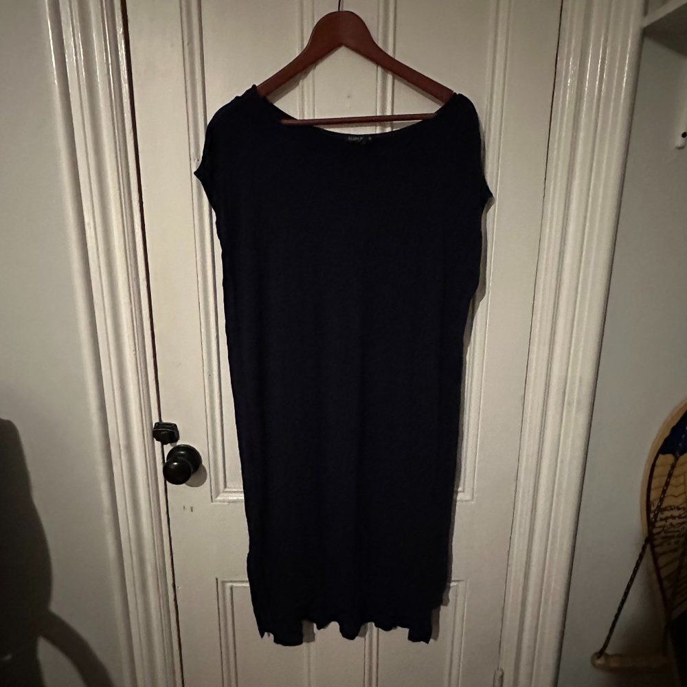 Eileen Fisher Shift Dress Size Large Navy Like New